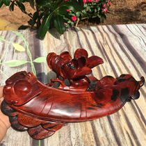Red Wood Shun Heart Auspicious Ruyi Pendulum with Rich Red Acid Branches Wood Carving Living Room Genguan Craftsmanship Decorative and Toe Yellow Sandalwood