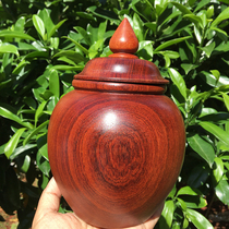 Mahogany general tank Burmese Rosewood storage storage storage tea pot big fruit red sandalwood decorative candy pot solid wood tea can