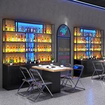 Industrial style wine rack bar floor-standing luminous wine cabinet display rack commercial iron winery grape and white wine storage rack