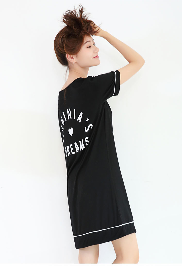 Modal nightdress nữ mùa hè cotton Hàn Quốc ngắn tay lỏng lẻo mùa xuân tươi mát và mùa thu đồ ngủ phần mỏng có thể được mặc bên ngoài dịch vụ nhà váy ngủ đẹp
