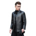 2020 mùa thu nam da Leather Jacket Lập Nút Loose bản kinh doanh Cửa Flap dài Coat Coat 