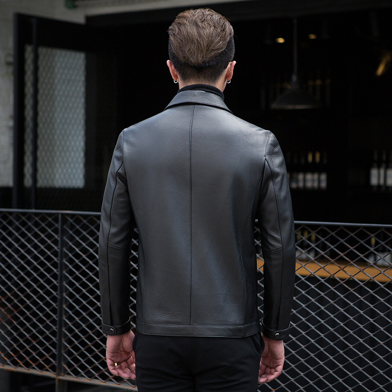 Fall Lập Thin Business Da Leather Jacket Slim ngắn thời trang áo khoác 2020 mới Men