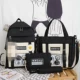 Черный комплект, значок, 4 предмета, 8 шт