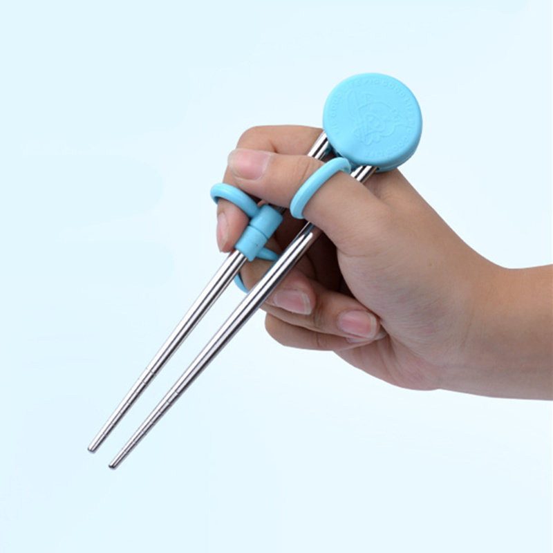 Children training chopsticks 304 stainless steel learning chopsticks One-two-section left and right hand correcting children's baby practice chopsticks