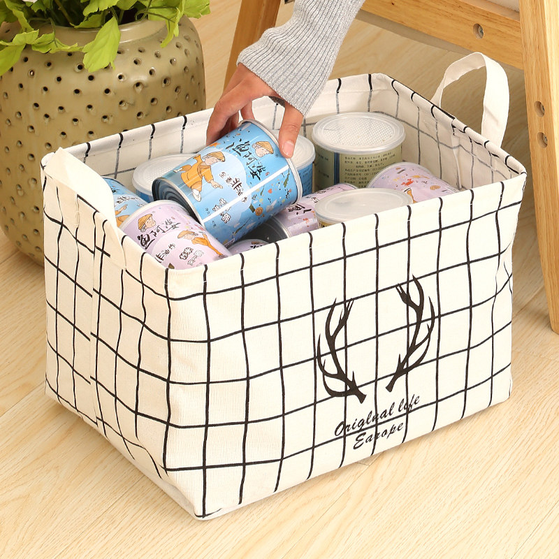 Nordic cotton hemp collection basket desktop debris bathroom cosmetics basket toy snack collection basket household cloth