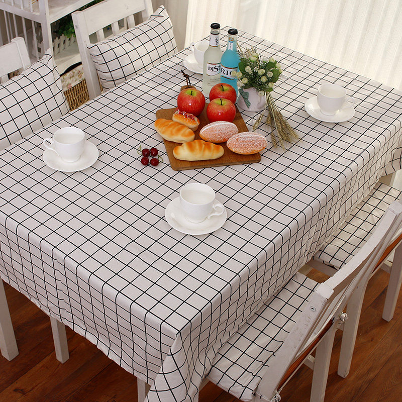 Cotton Hemp Cloth Art Table Cloth Tea Table Cloth Nordic Minimalist Art Little Clear New Plaid Coffee Hall Desk Tablecs Table Cloth