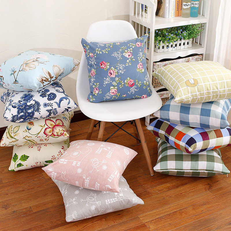 Fresh and simple pastoral cotton pillow pillow cover sofa cushion bed head cushion car pillow cover bed cushion