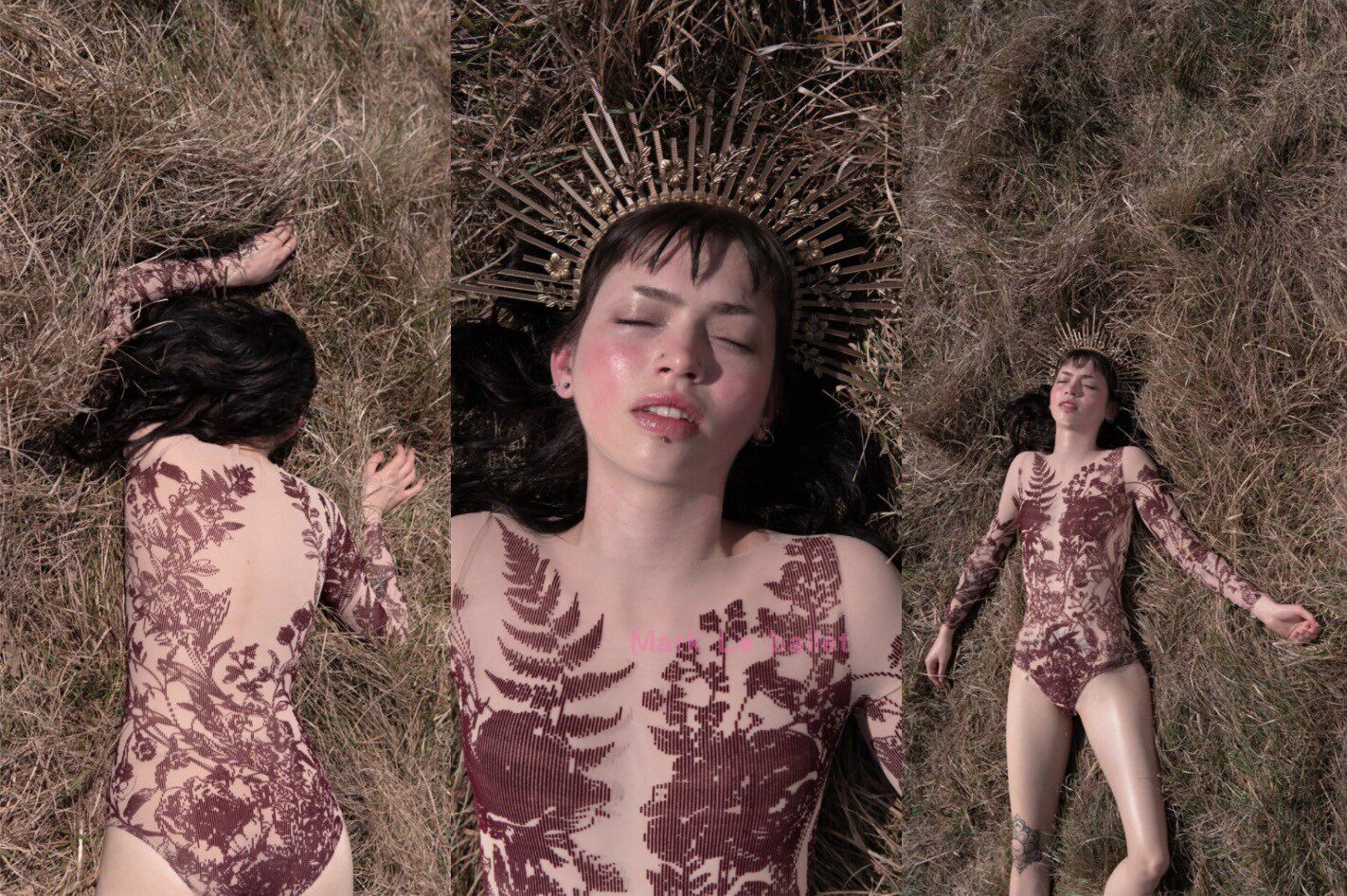 (Scheduled) Justacorpse May New Burgundy Ballet Wear Imported Swimwear Yoga Practice Dance Printing