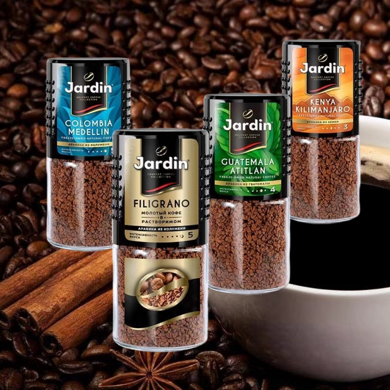 Russian Imported Jardin Fire Flame Coffee Bottled Instant Pure Bitter Black Coffee Granules, Fragrant and Rich, 95g, Free Shipping Russian Imported Jardin Fire Flame Coffee Bottled Instant Pure Bitter Black Coffee Granules, Fragrant and Rich, 95g, Free Shipping