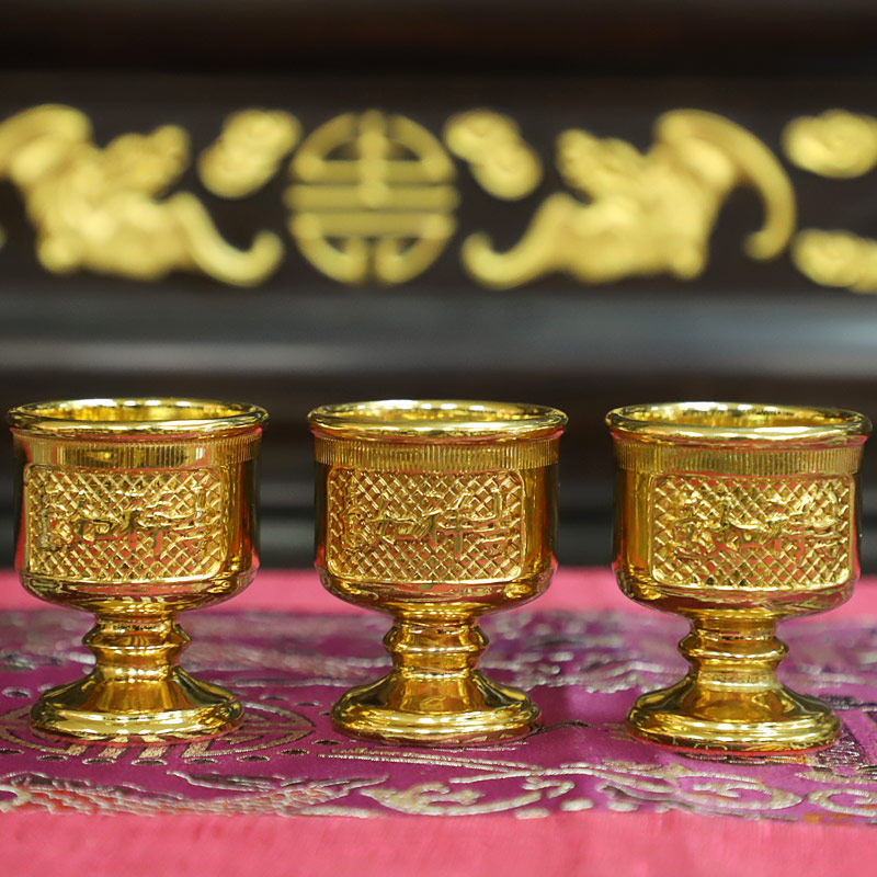 Taiwan Gilded Pure Copper Water Cup for Buddhist Cup Household Water Cup