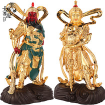 Taiwan pure copper gilded Guan Erye Garan Veda Protector Buddha statue Guan Gong Garan Wei Da Bodhisattva ornament ornament
