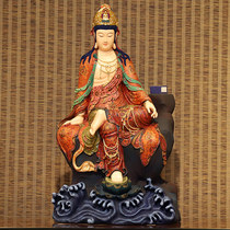 Taiwans 66 cm camphor wood carving zi guanyin buddha statue dedicated to the home water moon Guanyin statue Guanyin Bodhisattva