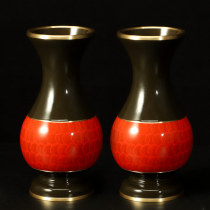 Taiwan pure copper for Buddha vase Buddha front vase a pair of flower vases Guanyin water purification vase Buddha Hall offering ornaments