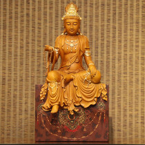 Taiwanese handmade camphor wood carvings of the Guanyin Buddha statue are dedicated to the guanyin statue of Guanyin Bodhisattva at home