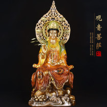 Taiwan glass painted copper audio Buddha statue for household audio and video viewing of Bodhisattva