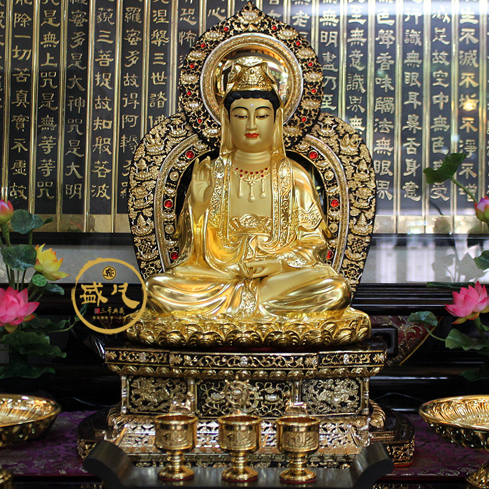 Taiwan Pure Bronze Cowels View on view of the BodhisattBodhisattBodhisattBodhisattva in the western Sant' Home Guanyin Buddha statue home