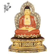 Taiwan pure bronze gilt painted Three Treasures Buddha Medicine Buddha Statue Shakyamuni Buddha Amitabha Buddha Statue Ornament