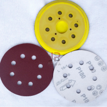 5 INCH 8 HOLE FLOCKING sandpaper pneumatic grinding machine disc sandpaper 125MM BRUSHED SELF-ADHESIVE sandpaper