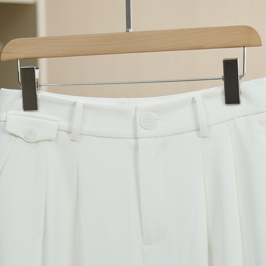 Serie Bei color sólido simple vertical recto suelto y versátil pantalones casuales 25 verano nueva marca descuento ropa de mujer