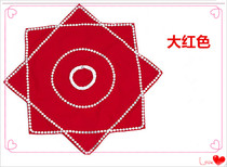Hand silk flower northeast two people turn Yangko dance octagonal towel professional adult children and girls grade hemp yarn Big Red