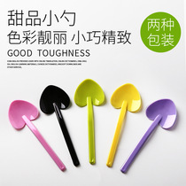 Loving Small Shovel 200 Disposable Plastic Heart-shaped Pudding Ice Cream Spoon Cake Dessert Yogurt Try Spoon
