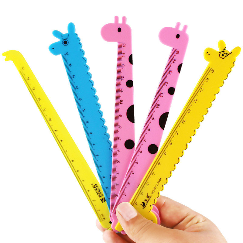 Creative stationery Primary School students plastic cartoon ruler 15cm teaching office ruler simple and cute children's products