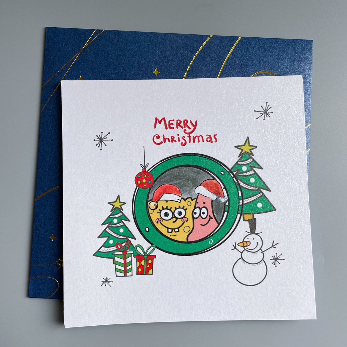 Colleagues send boyfriend and girlfriend girlfriends creative Christmas custom photo text postcard greeting card