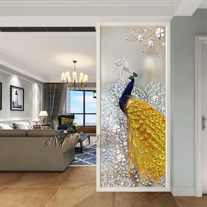 European living room screen partition glass office mobile Simple modern decoration Waterproof entrance wall Nordic barrier brake