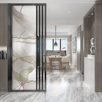 Modern simple art glass screen partition wall waterproof decoration double-sided light transmission imitation hollow porch Nordic