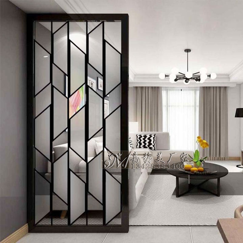 Custom modern art glass partition frosted living room decoration shoe cabinet screen painting Simple powder room translucent entrance