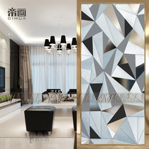 Custom art glass double-sided transparent partition living room home decoration shoe cabinet screen painting 3D craft glass