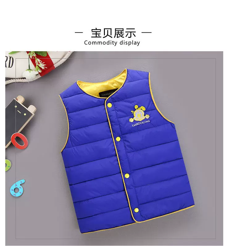 Áo vest trẻ em mùa thu và mùa đông bé trai và bé gái nhẹ áo ấm trẻ em xuống áo khoác cotton cho bé - Áo ghi lê