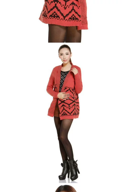 Ai Yiyi quầy đích thực bầu không khí thời trang phụ nữ áo len dệt kim dài 170116078