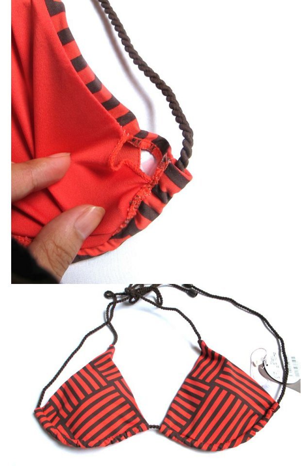 Eiger Etam dây đeo bikini sọc có thể tháo rời chèn áo tắm ba điểm áo tắm 160756009 áo bơi 2 mảnh