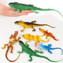 Simulation Big Lizard toy model childrens cognitive soft glue reptile can be ornaments spoof bewitching gift set