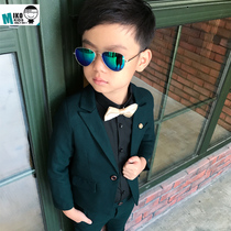 2019 autumn and winter boys suit two-piece childrens dark green small suit suit