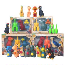 Childrens toys animals dinosaurs a full set of pressure ejection soft bombs aerodynamic boys 5 years old beat me Duck soft eggs