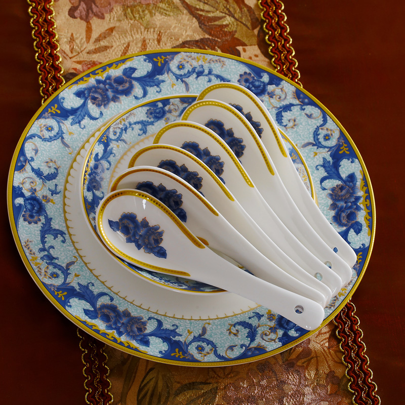 Red xin 46 46 head head/master of jingdezhen ceramic tableware design suit colored enamel tableware