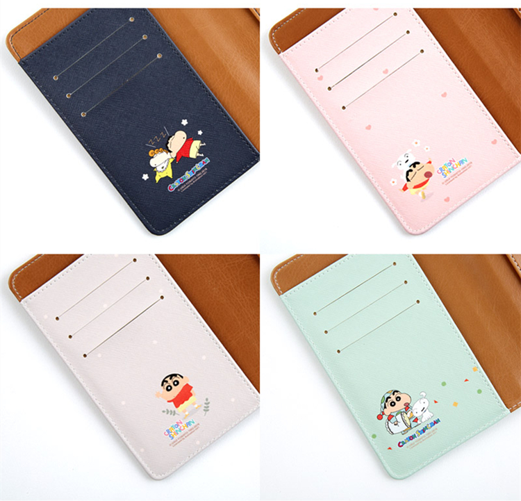Hàn Quốc Cá voi bay chính hãng Crayon Shinchan PU Hộ chiếu Du lịch Hộ chiếu Hộ chiếu Trường hợp Gói Tài liệu Ví Coin hộp đựng giấy tờ cá nhân