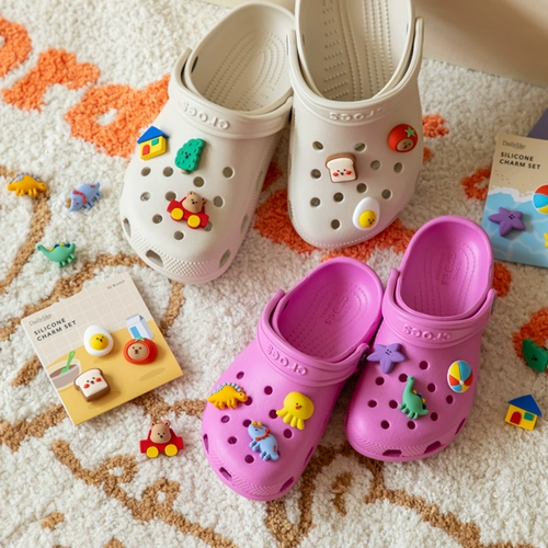 Корейские ежедневные милые сабо, трехмерные силиконовые пряжки для обуви, декоративная обувь с цветочной пряжкой, облачная обувь, аксессуары для обуви