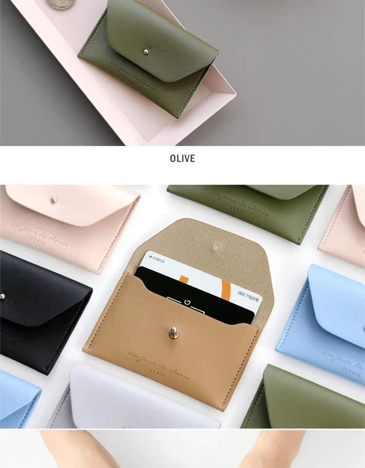 Hàn Quốc chính hãng mang tính biểu tượng đơn giản gió nam và nữ retro da nhẹ túi các tông cầm tay ví tiền xu xách tay gói kinh doanh - Chủ thẻ ví đựng thẻ nam