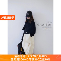 H AND E original childrens clothing girls thickened overalls sweatpants 2024 winter new casual loose slimming pants