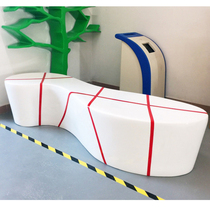 Outdoor S-shaped special-shaped boots chair fiberglass shopping mall leisure bench theater hall line rest waiting seat