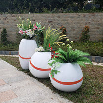 Mall Flower Pots Line Color Plotzer Combo GRP Shopping Center Outdoor Landscape Public Flower Altars Hem