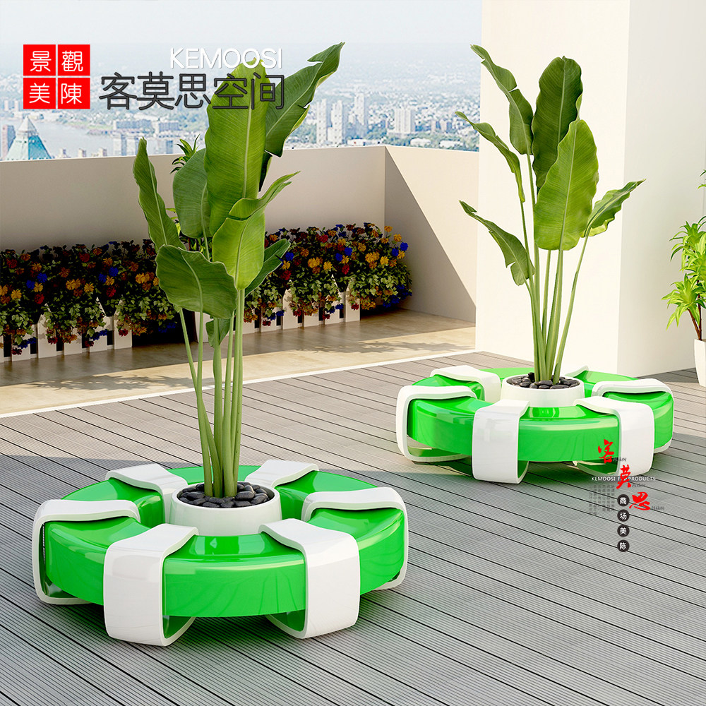 Round Glass Fiber Mall Seat Casual Chair Lounge Chairs Creativity Six Sides Outdoor Sitting Stool Public Chair