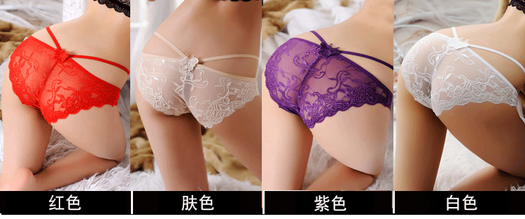 6 nạp đồ lót sexy bông của phụ nữ 裆 siêu mỏng trong suốt ren thấp eo không có dấu vết nóng cám dỗ lưới tóm tắt