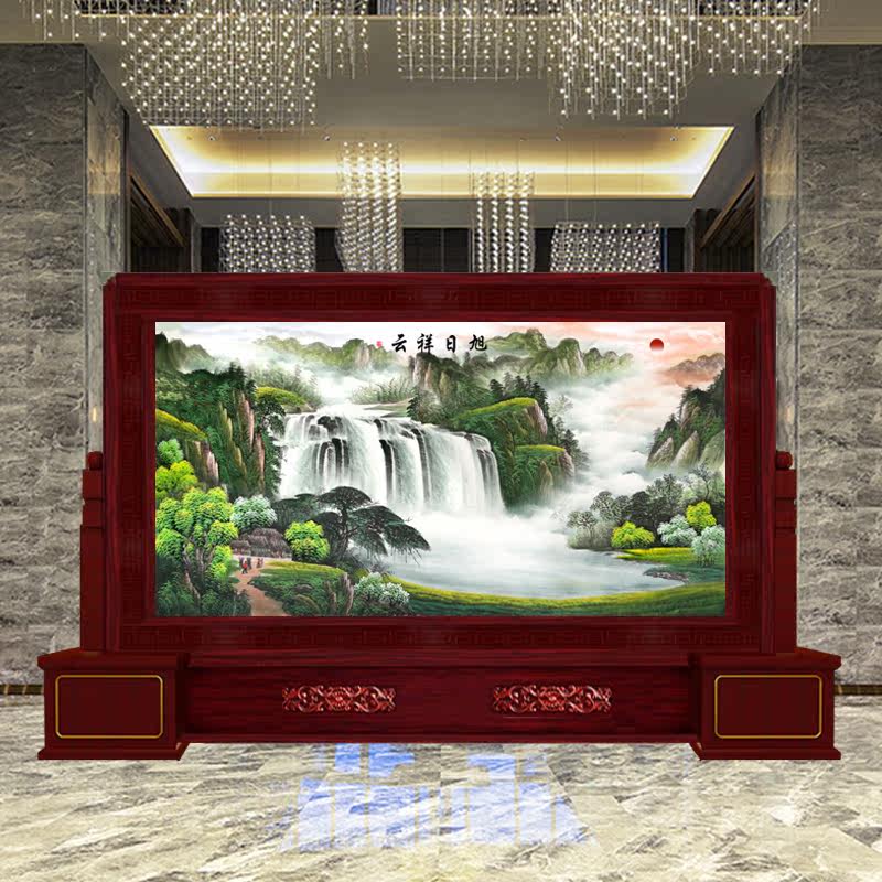 Modern new Chinese-style solid wood screen partition living room company entrance hall porch hotel administrative office simple seat screen