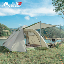 Beishan Wolf tent outdoor 3-4 people double layer 2 people thickened camping tent Field camping Anti-rain mountaineering seaside