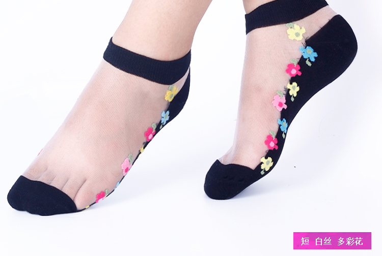 6 đôi Mùa hè mỏng mảnh cotton thủy tinh pha lê vớ nữ vớ Nhật Bản dễ thương vớ sinh viên vô hình thoáng khí giúp đỡ thấp - Vớ hàng tuần set vớ nữ đẹp