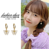 Butterfly earrings 2020 New Tide advanced sense ear nail female exquisite Korean temperament Net Red personality fashion earrings